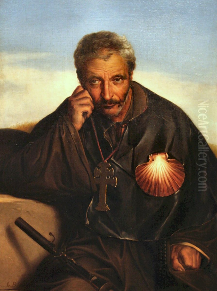 A pilgrim Oil Painting by Guillaume Bodinier