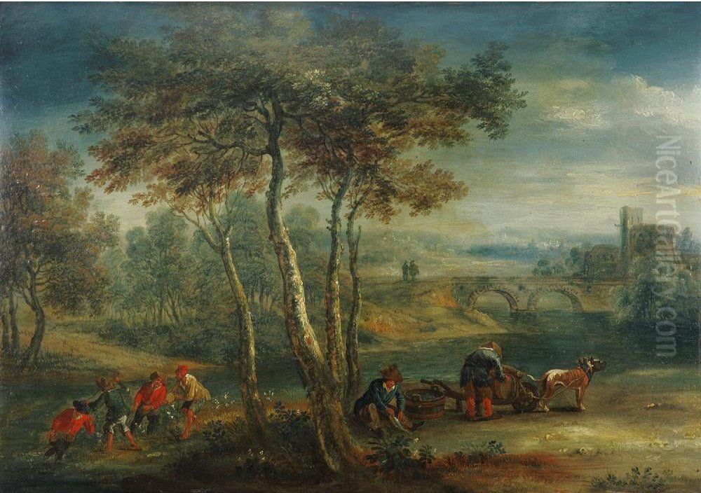 Animated landscape Oil Painting by Andreas Martin