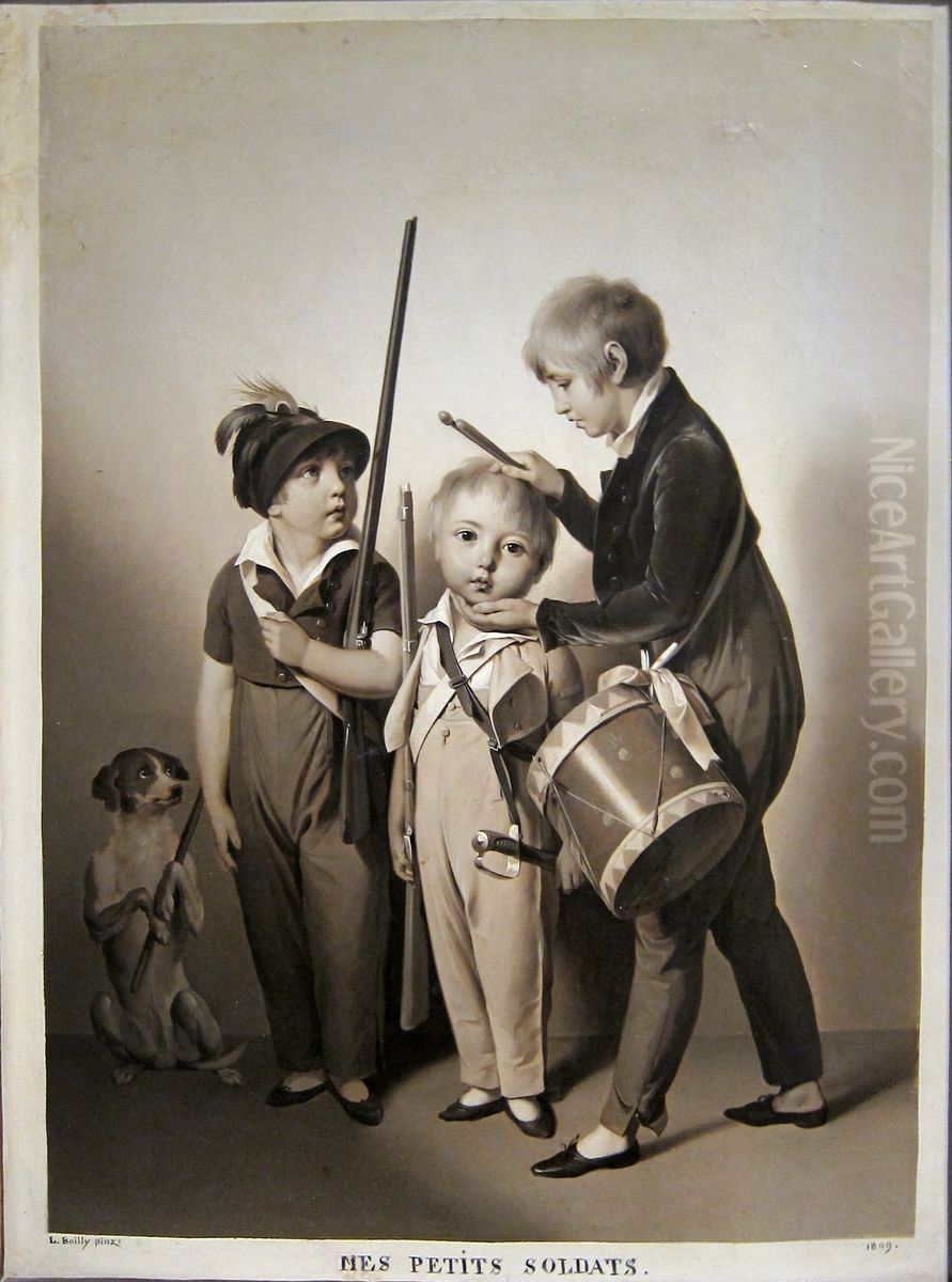 Mes petits soldats Oil Painting by Louis-Leopold Boilly