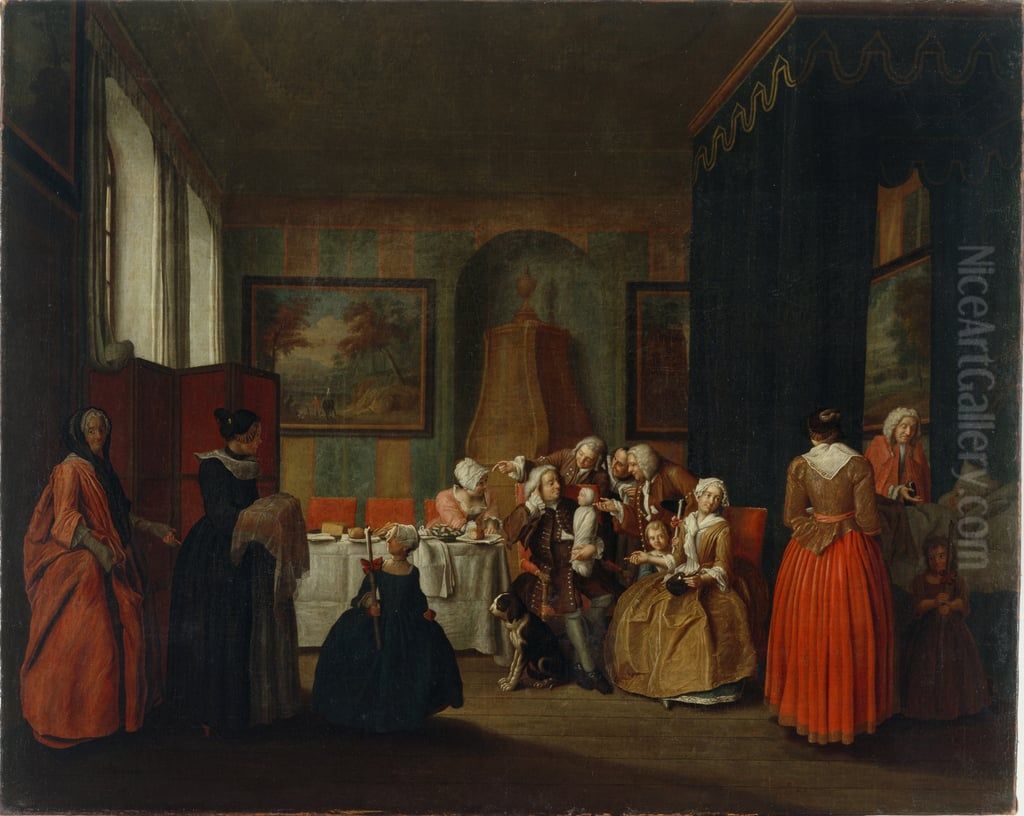 After the birth Oil Painting by Peter Jacob Horemans