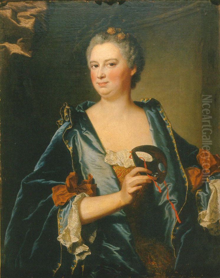 Portrait of Marie-Madeleine Mazade Oil Painting by Hyacinthe Rigaud