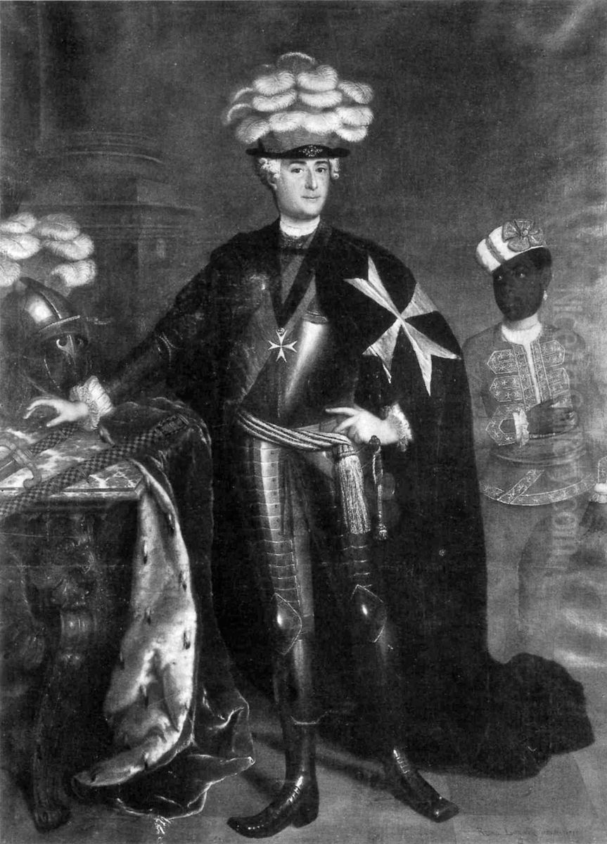 Margrave Karl Friedrich Albrecht of Brandenburg-Schwedt and a black boy Oil Painting by Anna Rosina de Gasc
