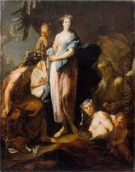 Allegorie auf das Leben des Furstbischofs Friedrich Karl von Schonborn Oil Painting by Georg Anton Urlaub