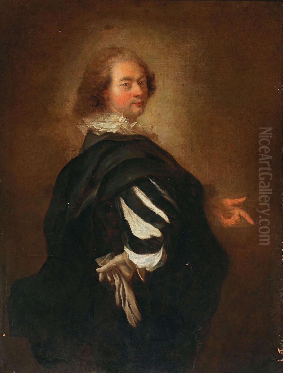 Portrait of a gentleman dressed a la Van Dyck, probably a self-portrait Oil Painting by Alexis Grimou