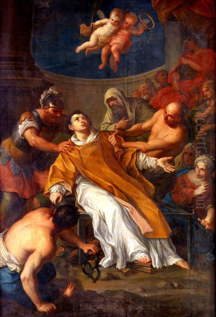 Meczenstwo sw. Wawrzynca. Oil Painting by Szymon Czechowicz