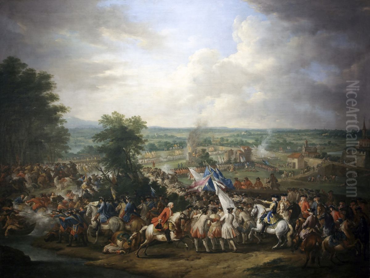 The battle of Guastalla (2) Oil Painting by Jan Peeter Verdussen