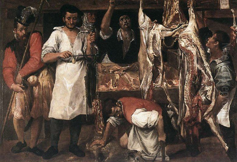 Butcher's shop Oil Painting by Annibale Carracci