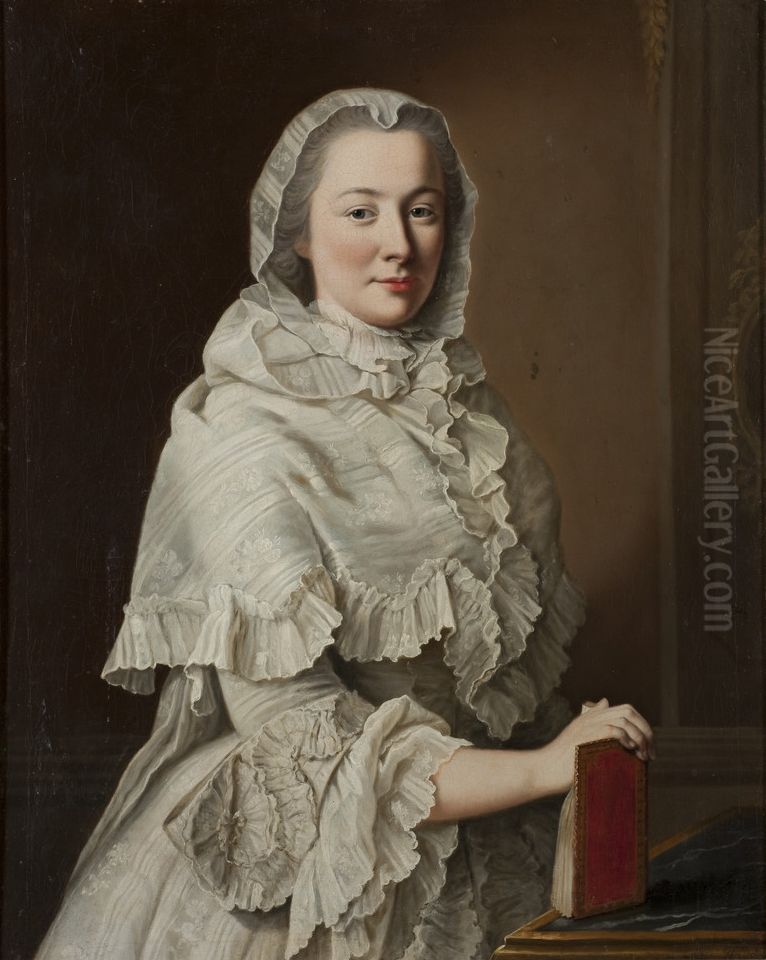 Portrait ofCountess Palatine Christiane Henriette of Zweibrucken(1725-1816), wife ofCharles August Frederick, Prince of Waldeck and Pyrmont Oil Painting by Johann Georg Ziesenis