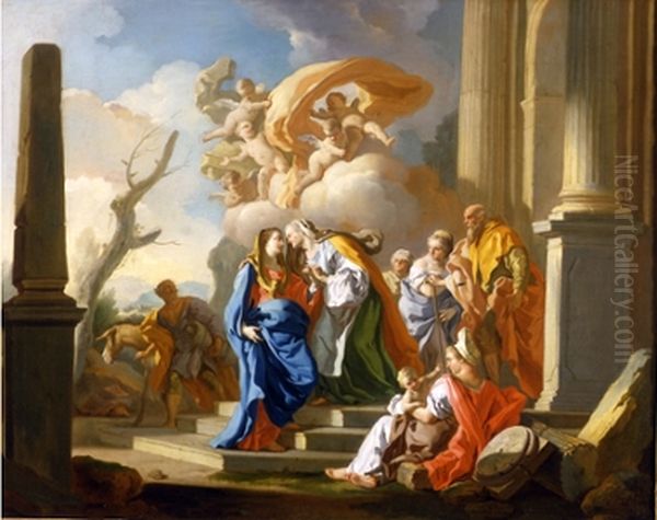 The Visitation Oil Painting by Francesco de Mura