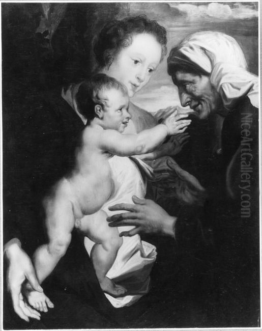 The Virgin and Child with Saint Anne Oil Painting by Sir Anthony Van Dyck