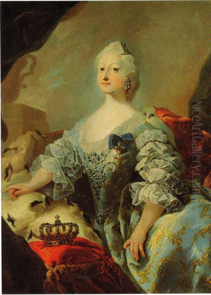 Queen Louise of Denmark in her Coronation Robes Oil Painting by Carl Gustaf Pilo