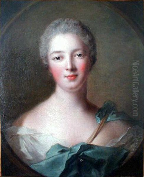 Portrait ofMadame de PompadourasDiane Oil Painting by Jean-Marc Nattier