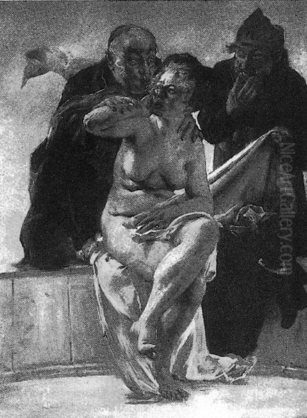 Susanna und die beiden Alten Oil Painting by Lovis (Franz Heinrich Louis) Corinth