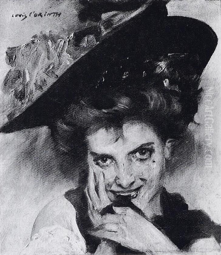 Frau mit lila Hut Oil Painting by Lovis (Franz Heinrich Louis) Corinth