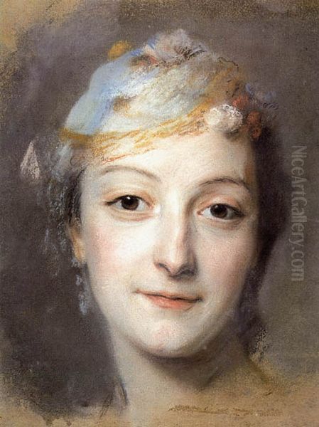 Marie Fel(1713-1794) Oil Painting by Maurice Quentin de La Tour