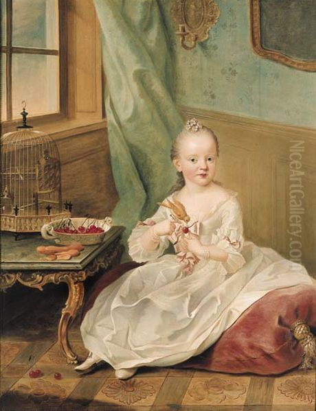 Portrait of Maria Anna of Zweibrucken Oil Painting by Johann Georg Ziesenis