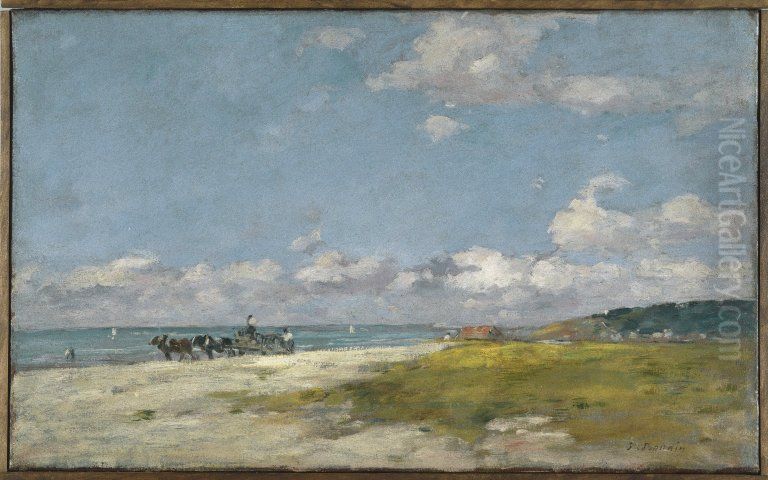 The Beach at Trouville Oil Painting by Eugene Louis Boudin