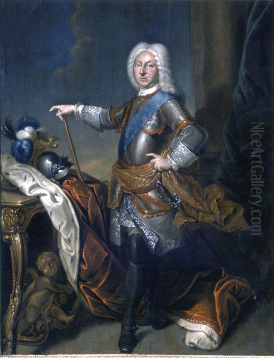 Herzog Friedrich II. von Sachsen-Gotha-Altenburg(1676-1732) Oil Painting by Christian Schilbach