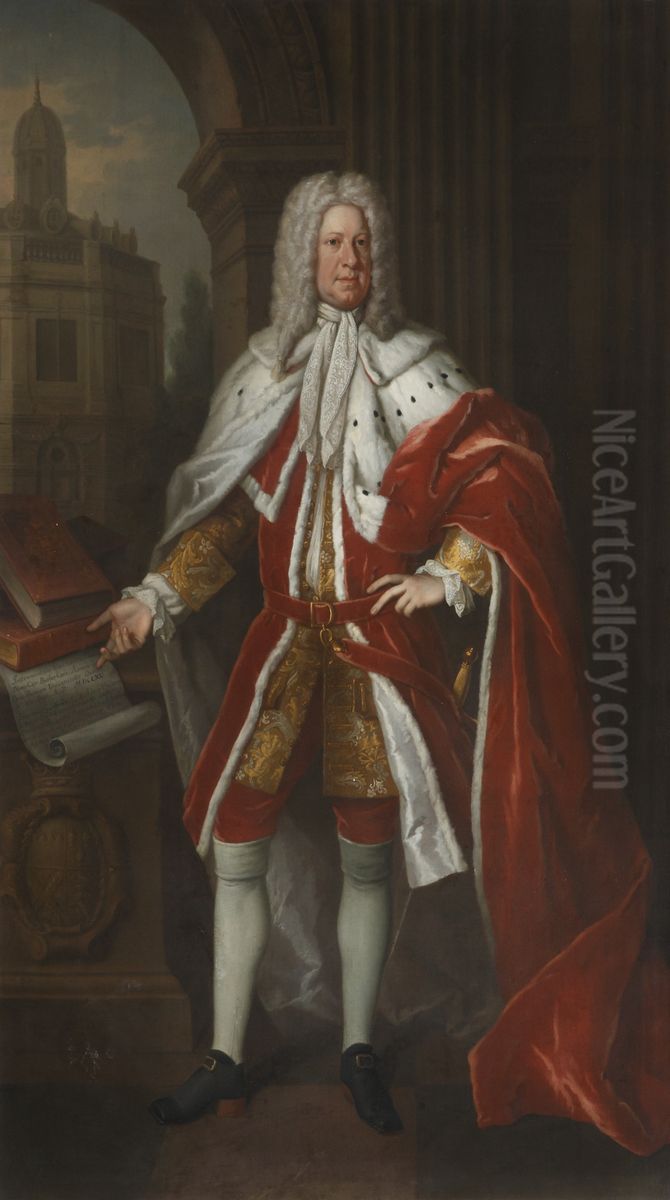 Portrait ofCharles Butler, 1st Earl of Arran(1671-1758) Oil Painting by James Thornhill