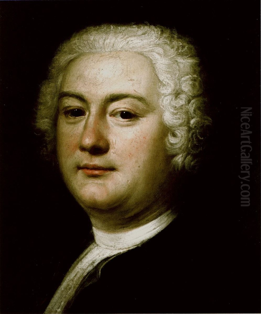 Portrait of Georg Wenzeslaus von Knobelsdorff Oil Painting by Adam Manyoki