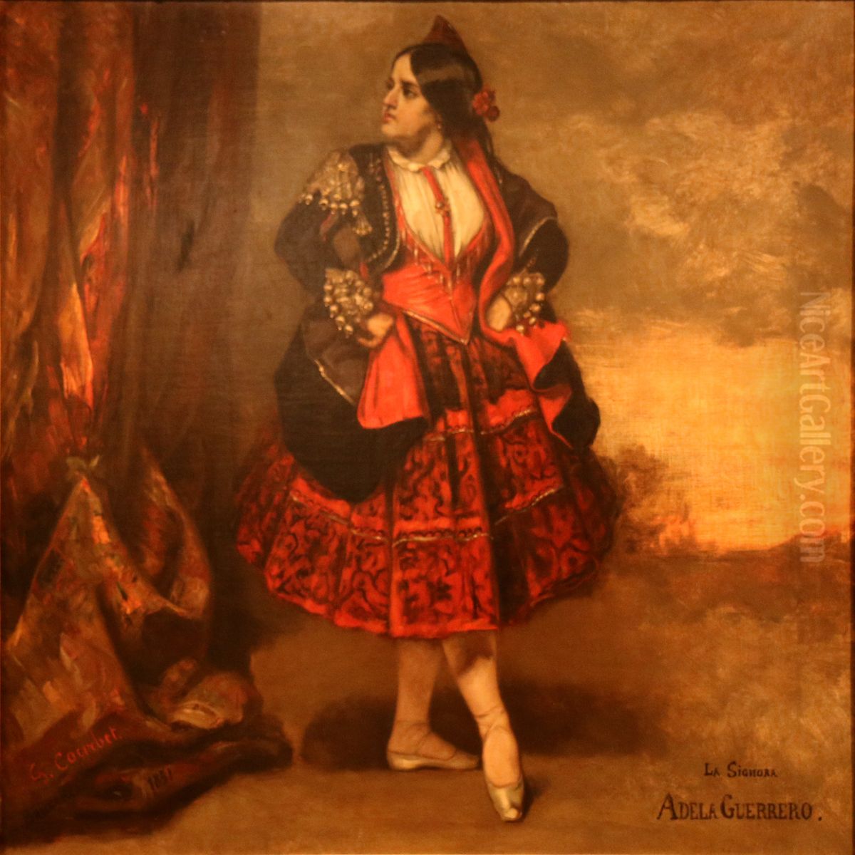 La signora Adela Guerrero, danseuse espagnole Oil Painting by Gustave Courbet