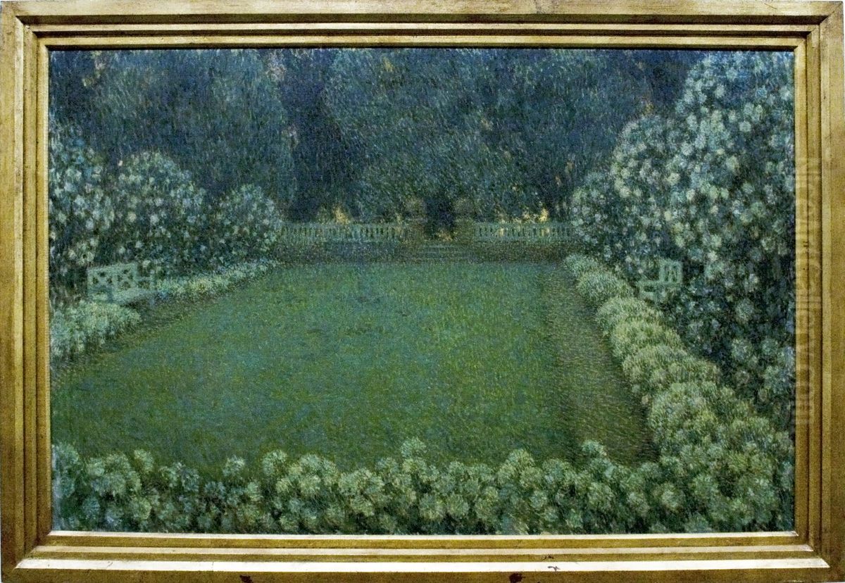 The White Garden at Dusk Oil Painting by Henri Le Sidaner