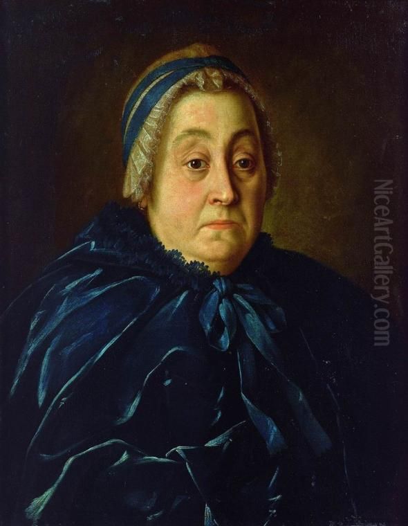 Portrait of Anna Vasiliyevna Buturlina (1708-1771) Oil Painting by Aleksey Antropov