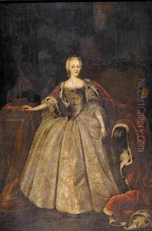 Portrait of Duchess Louise of Saxe-Hildburghausen Oil Painting by Johann Salomon Wahl