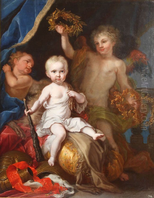 Carlos Antonio de Borbon como Hercules nino Oil Painting by Giuseppe Bonito