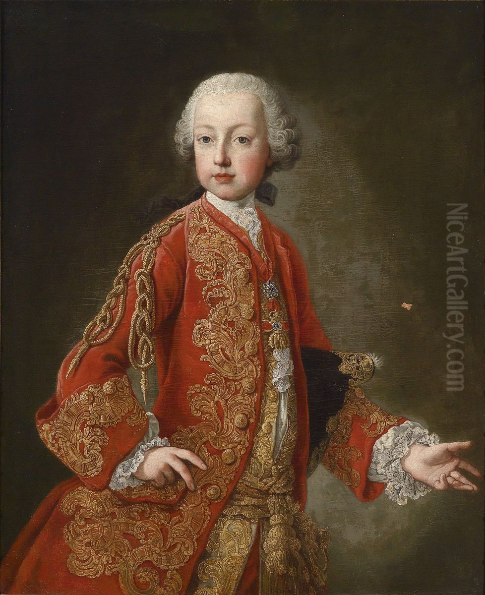 Bildnis Kaiser Joseph II. (1741-1790) als jugendlicher Erzherzog Oil Painting by Martin Van Meytens
