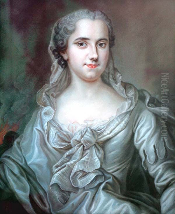 Portrait d'Angelique-Louise La Rochefoucauld, vicomtesse de Vence (1733-1794) en Vestale Oil Painting by Louis Rene Vialy