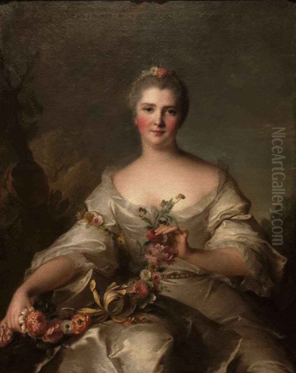 Portrait de Marianne Pellerin de Plainville, Madame de La Porte Oil Painting by Jean-Marc Nattier