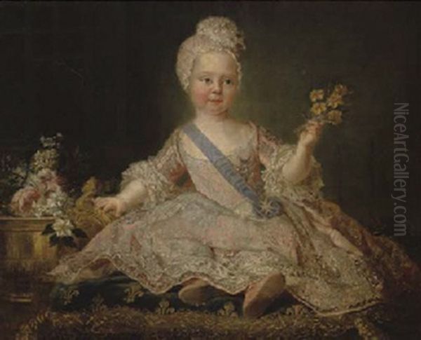 Presumed portrait ofPrince Louis, Duke of Burgundy(1751-1761),  grandson of Louis XV Oil Painting by Jean-Marc Nattier