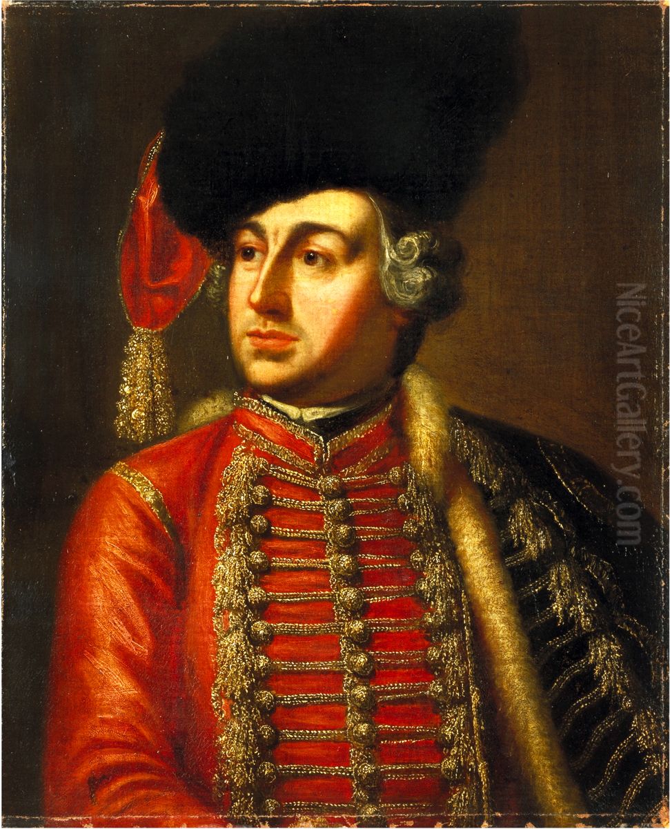Portrait of David Garrick (1717-1779) Oil Painting by Thomas Worlidge