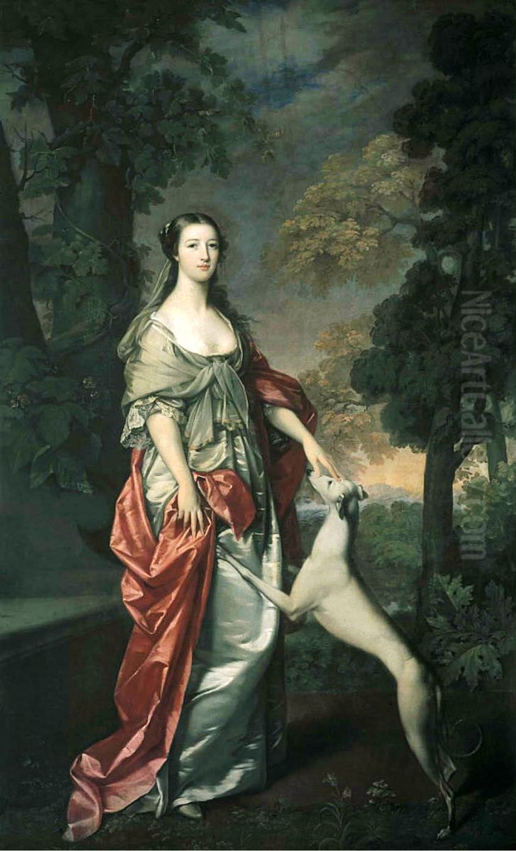 Portrait of Elizabeth Gunning, Duchess of Hamilton (1733-1790) Oil Painting by Gavin Hamilton