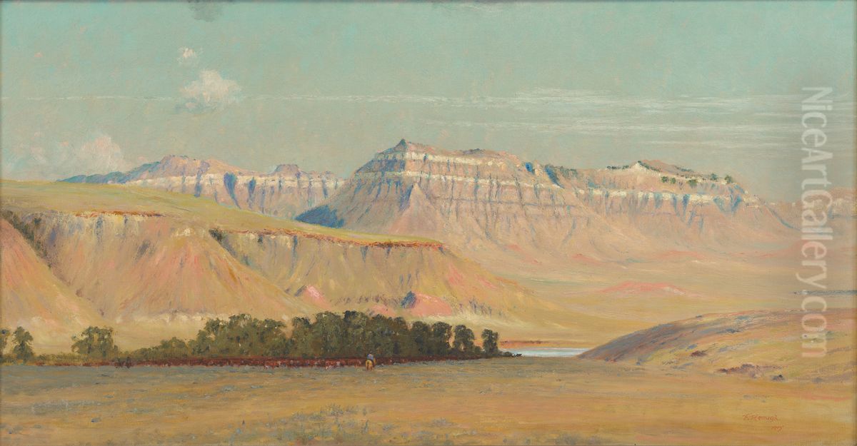 Powder River Oil Painting by Frank Reaugh
