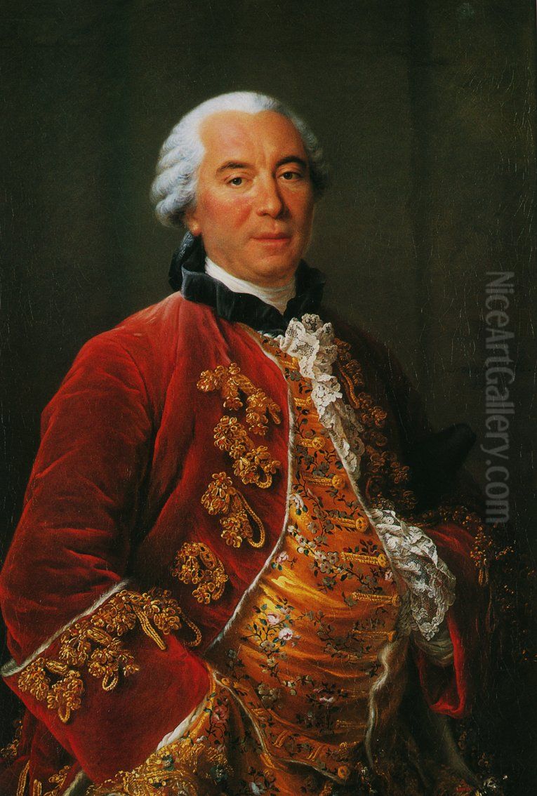 Portrait ofGeorges-Louis Leclerc, comte de Buffon Oil Painting by Francois-Hubert Drouais