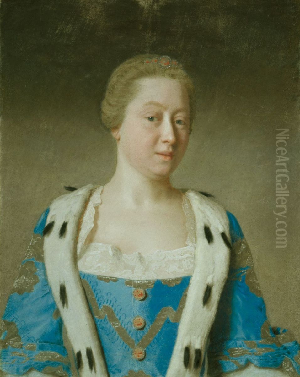 Portrait ofAugusta, Princess  of Wales(1719-1772) Oil Painting by Jean-Etienne Liotard