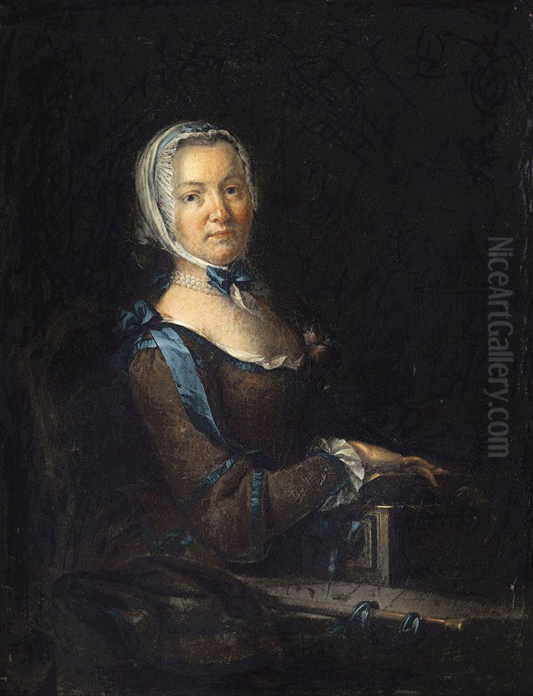 Presumed portrait of the wife of the artist as a shepherdess Oil Painting by Francois Eisen