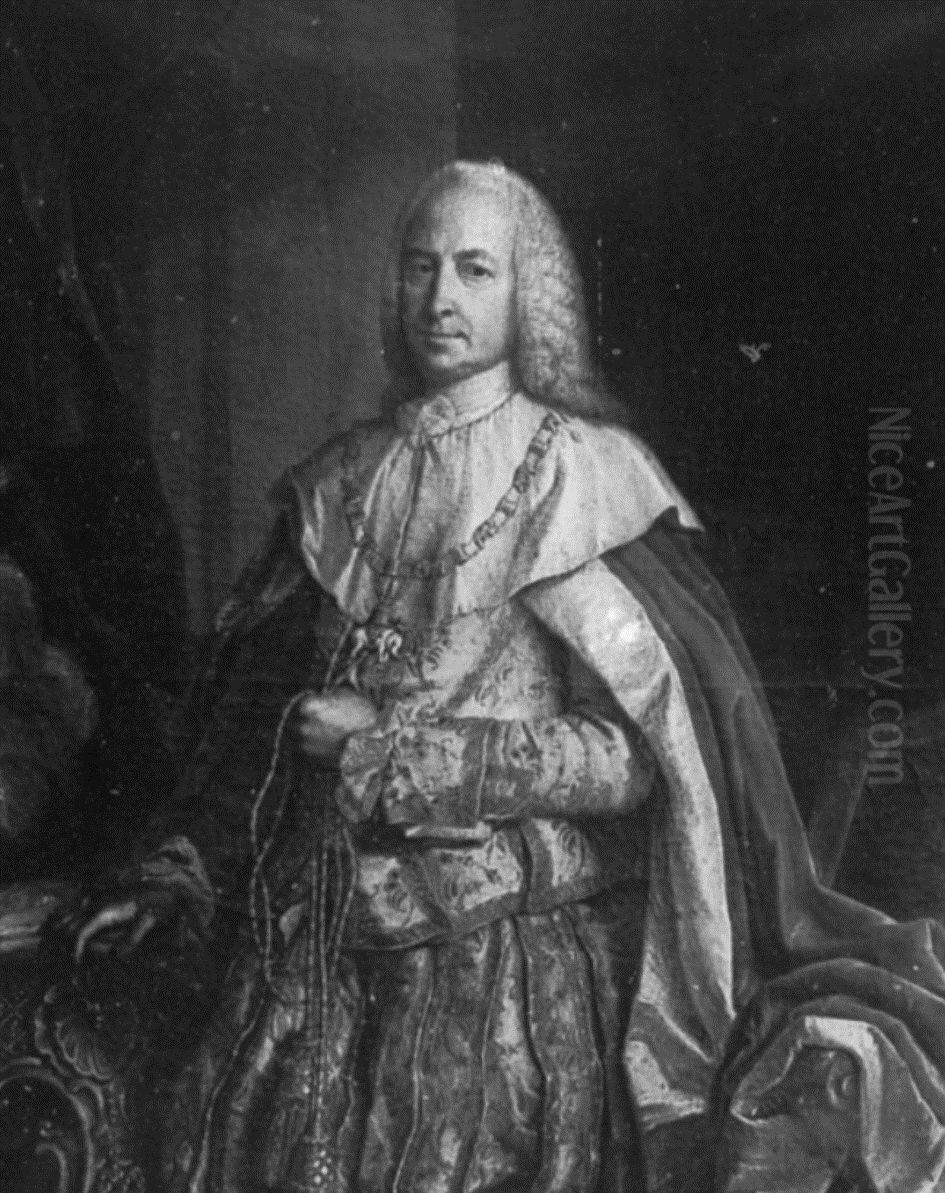 Portrait of Friedrich Ludwig von Dehn (1697-1771) Oil Painting by Georg Mathias Fuchs