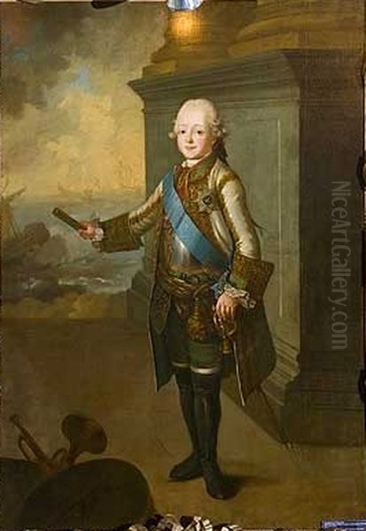 Portrait of Tsarevich Paul Petrovich (1754-1801) Oil Painting by Vigilius Eriksen