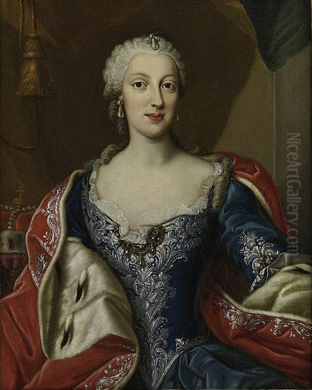 Maria Anna von Sachsen (1728-1797), Gemahlin Maximilians III. Joseph von Bayern Oil Painting by Georg Desmarees