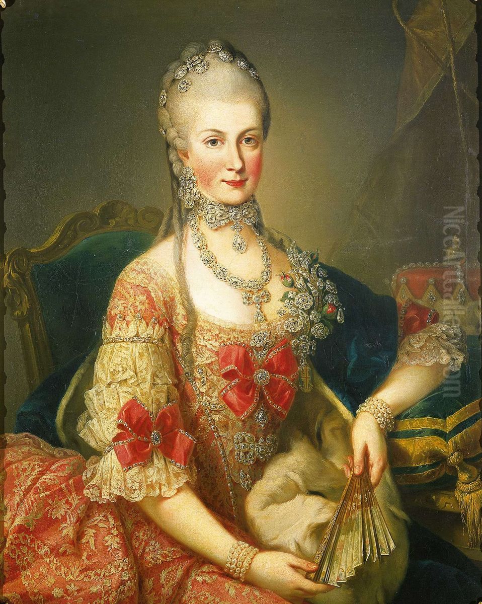 Erzherzogin Marie Christine Oil Painting by Martin Van Meytens