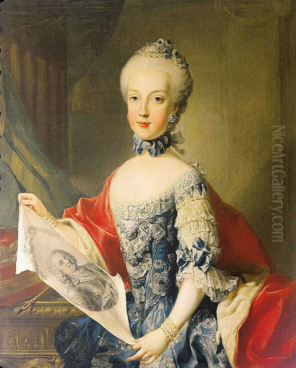 Maria Carolina of Austria(1752-1814), daughter ofMaria Theresa of Austria Oil Painting by Martin Van Meytens