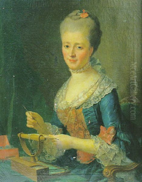 Portrait of Madame Marie Joseph Francoise Hursule de Boquet de Courbouson Oil Painting by Johann Melchior Wyrsch
