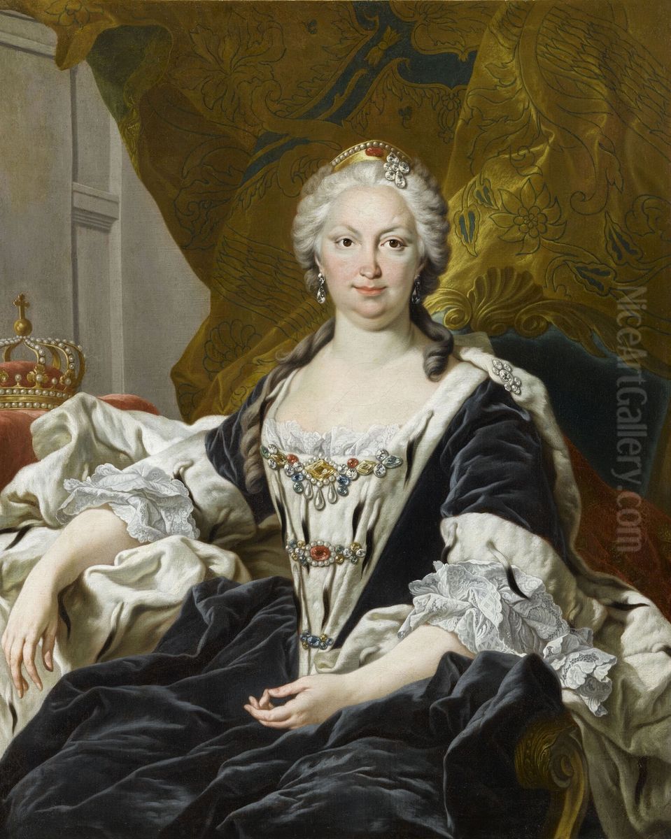 Portrait ofElisabeth Farnese(1692-1766) Oil Painting by Louis-Michel Van Loo