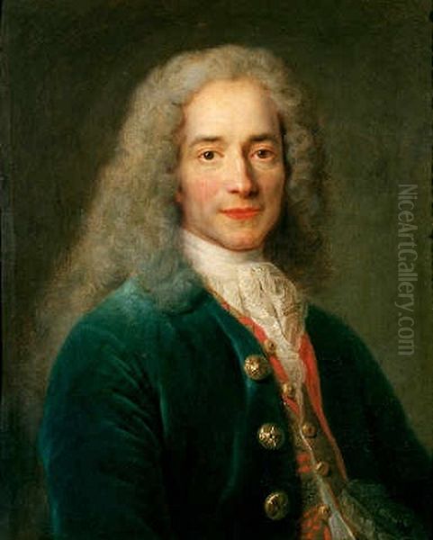 Voltaire [at the age of twenty-four (?)] Oil Painting by Nicolas de Largilliere
