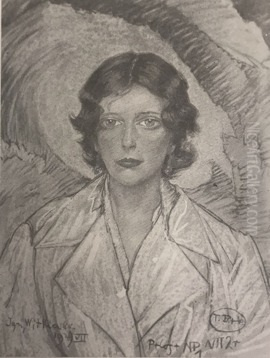 Portrait of Aniela Jankowiakowna Oil Painting by Stanislaw Ignacy Witkiewicz (Witkacy)