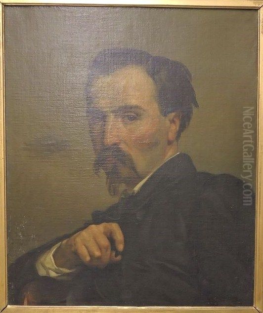 Portrait de Ferdinand Taluet Oil Painting by Eugene Lenepveu