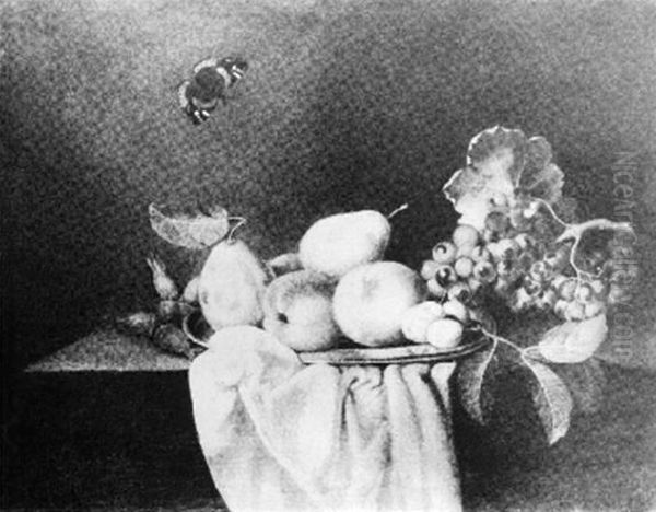 Still life with fruit and a butterfly. Oil Painting by Anne Vallayer-Coster